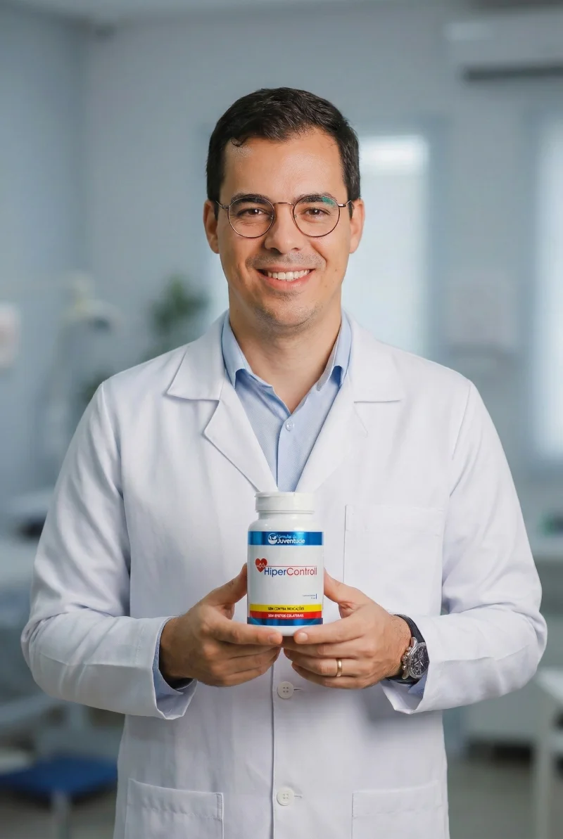 Gutierre Menezes biólogo certificado por Harvard recomendando Hipercontroll suplemento cardiovascular natural